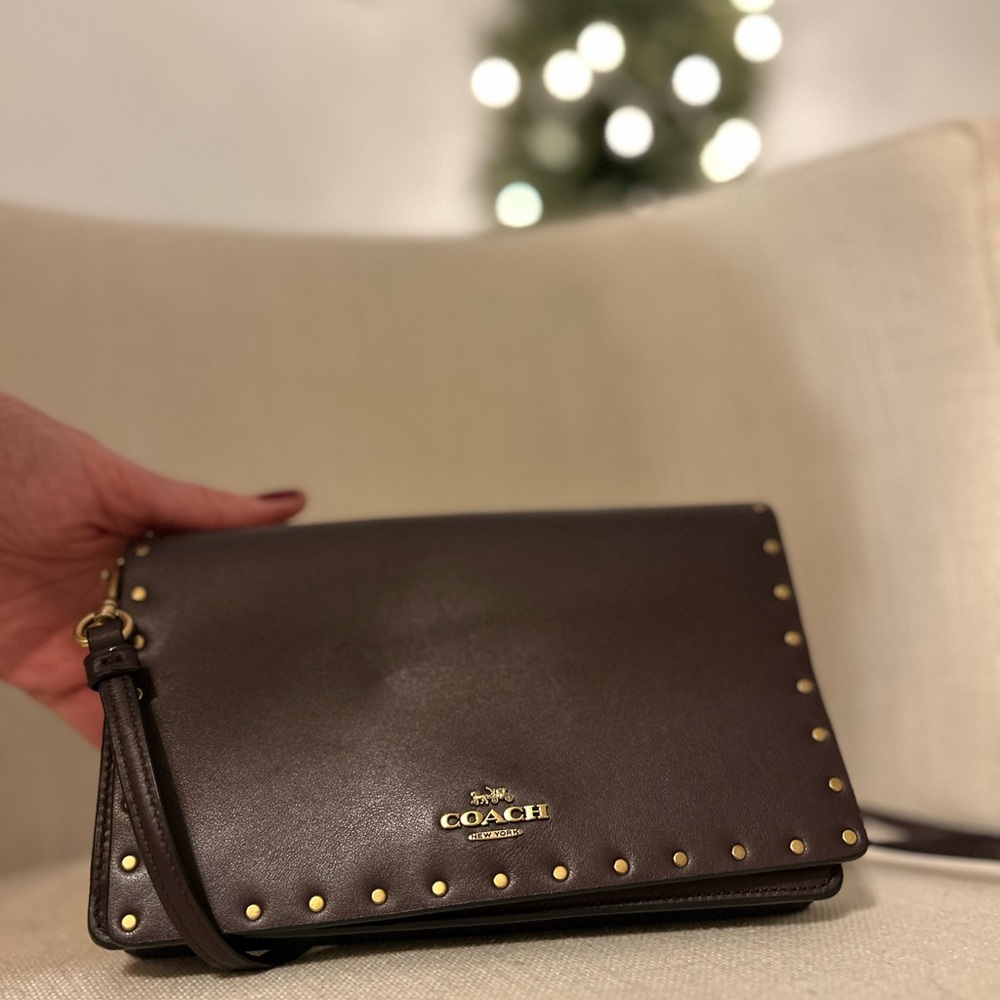 New never used, Coach leather satchel clutch